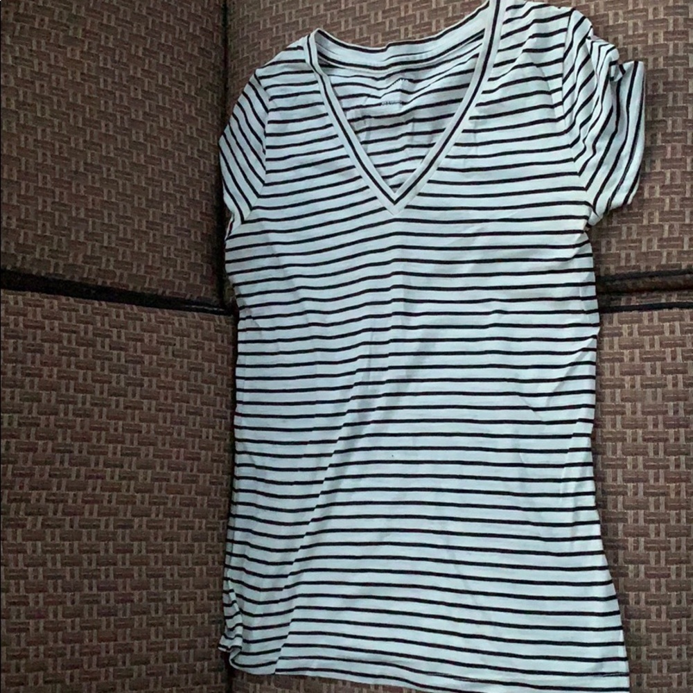 Cream and black striped soft shirt from target